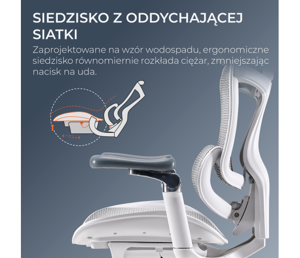 Sihoo DORO C300 PRO Mesh biały - 1542253 - zdjęcie 14
